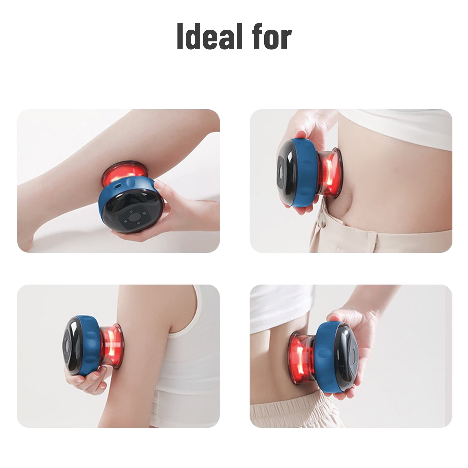 TRAKK Smart Dynamic Cupping Therapy Massager 4 in 1 Blue and Black for all body parts except face