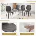 thumbnail image 2 of Hi loPres 5-Piece Round Dining Table Set, 31.5" Black Desk with Storage Basket, 4 Dark Gray Quilted PU Chairs for Small Apartment Nook, 2 of 10