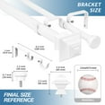 thumbnail image 3 of Urbanest Pila Flat Button 1" 5/8" Double Drapery Curtain Window Rod Set - 48" to 84", White, 3 of 6