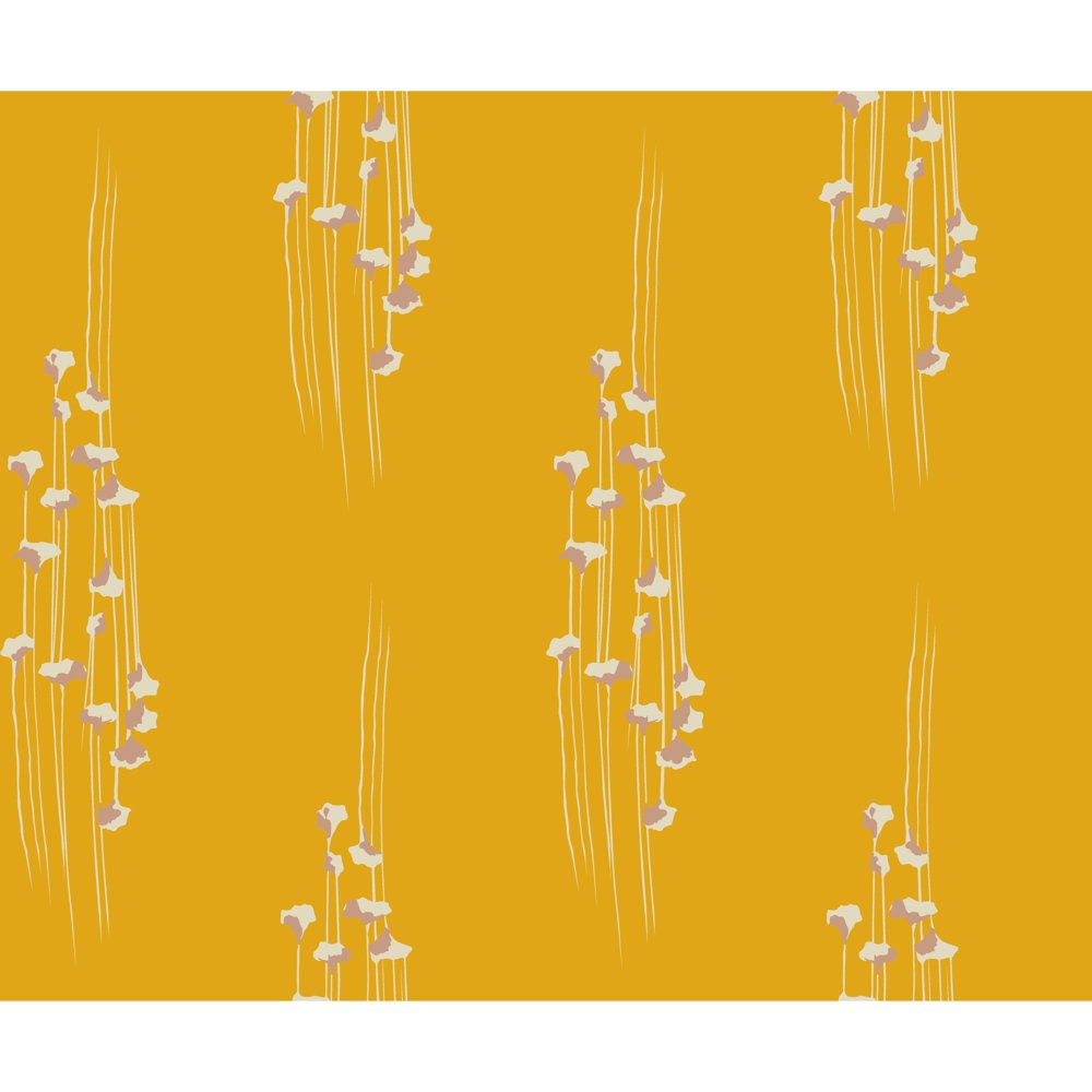 Gingko Mustard Peel & Stick Wallpaper by Drew Barrymore Flower Home