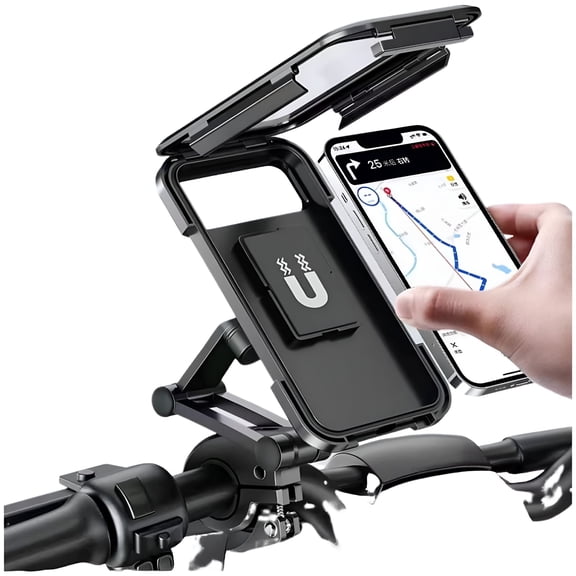 RIONIMA Motorcycle Mount,Waterproof Adjustable Phone Holder for Bike Scooter Delivery