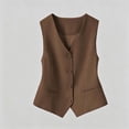 thumbnail image 2 of LPKRT Women Purple Crop Vest Cardigan - Slim Fit Sleeveless Jacket, Casual Layering Top(Coffee-L), 2 of 3