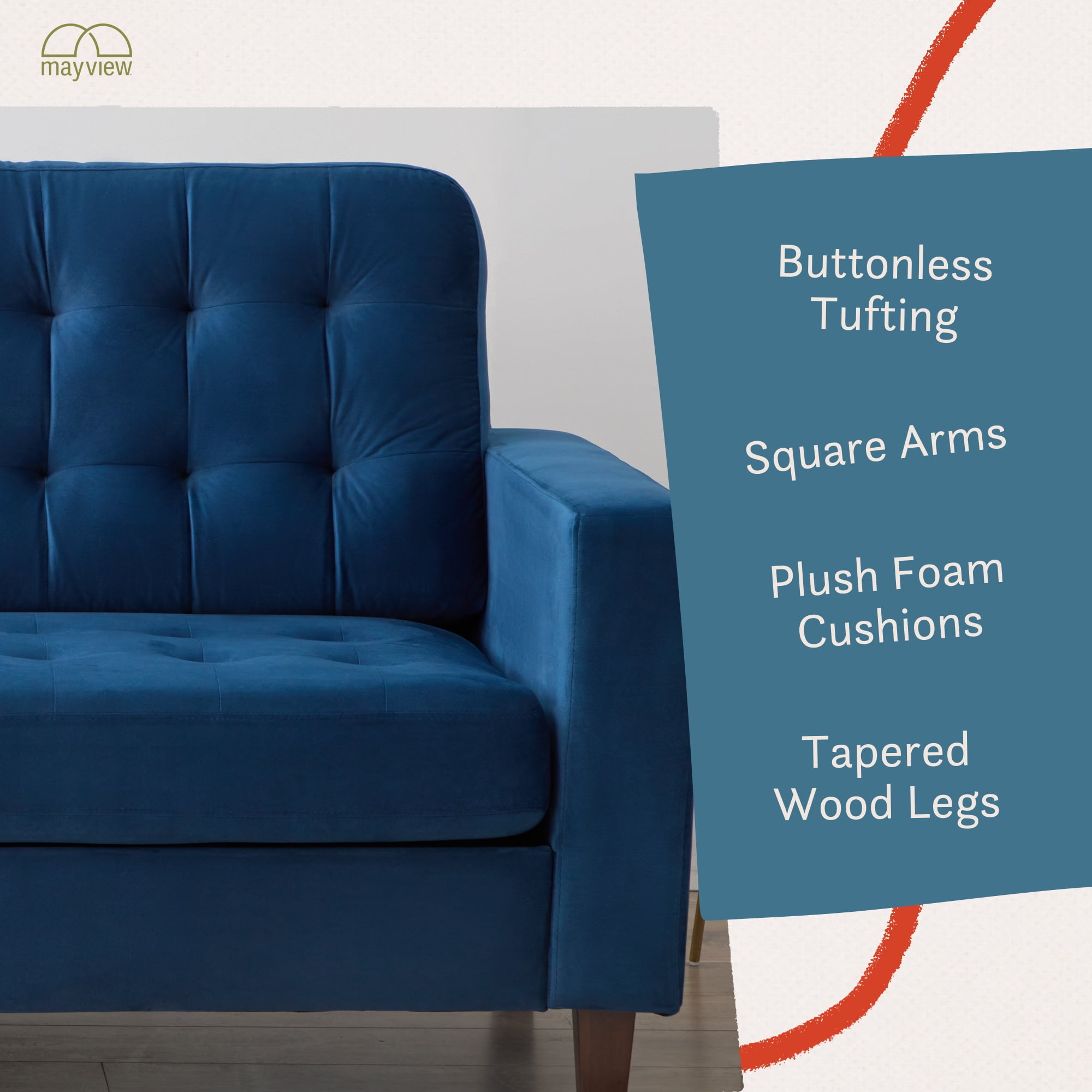 Mayview upholstered square arm sofa deals
