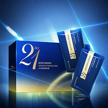 JOMTAM 21 Day Moisturizing Goodnight Essence Liquid Replenish Skin Shows Smooth Hydrated Hyaluronic Acid Extract 2ML-21PCS