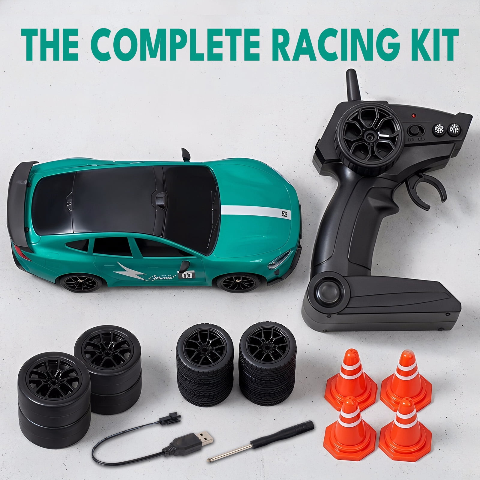 RC Car for Kids,1:20 Remote Control Car Toys with LED Lights, 30KM/H 4WD High Speed RC Vehicle Gift for Boys Girls Adults, Racing & Drifting