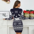 thumbnail image 4 of Yesfashion Women Ugly Christmas Sweater Dress Printed Long Sleeve Knit Mini Dress Xmas Tunic Dress, 4 of 5
