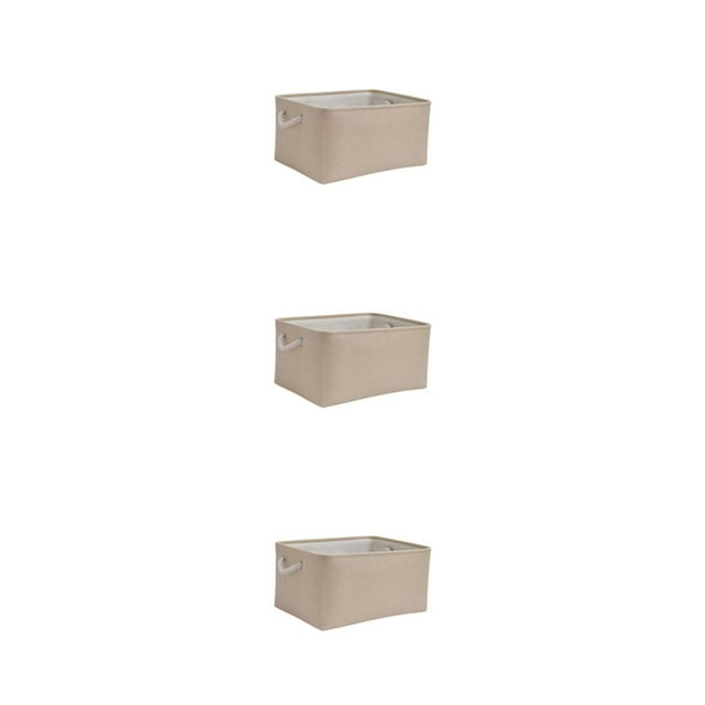 kurtrusly 1/2/3/5 Sturdy Storage Container With Wide Application - Easy And Efficient Organization Foldable Storage Box Storage Organizer Beige 36*26*16 3PCS