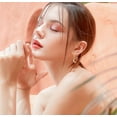 thumbnail image 3 of YAYAJAJU Moon Dangle Hoop Earrings for Women, 14K Gold Plated Hypoallergenic Huggie Tiny Drop Earrings Jewelry Gift, 3 of 7