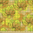 thumbnail image 2 of Floral Fabric by the Yard Upholstery, Rhythmic Lotus Like Flowers in Romantic Tangerine Tones Pattern, Decorative Fabric for DIY and Home Accents, Pale Orange Yellow Green by Ambesonne, 2 of 5