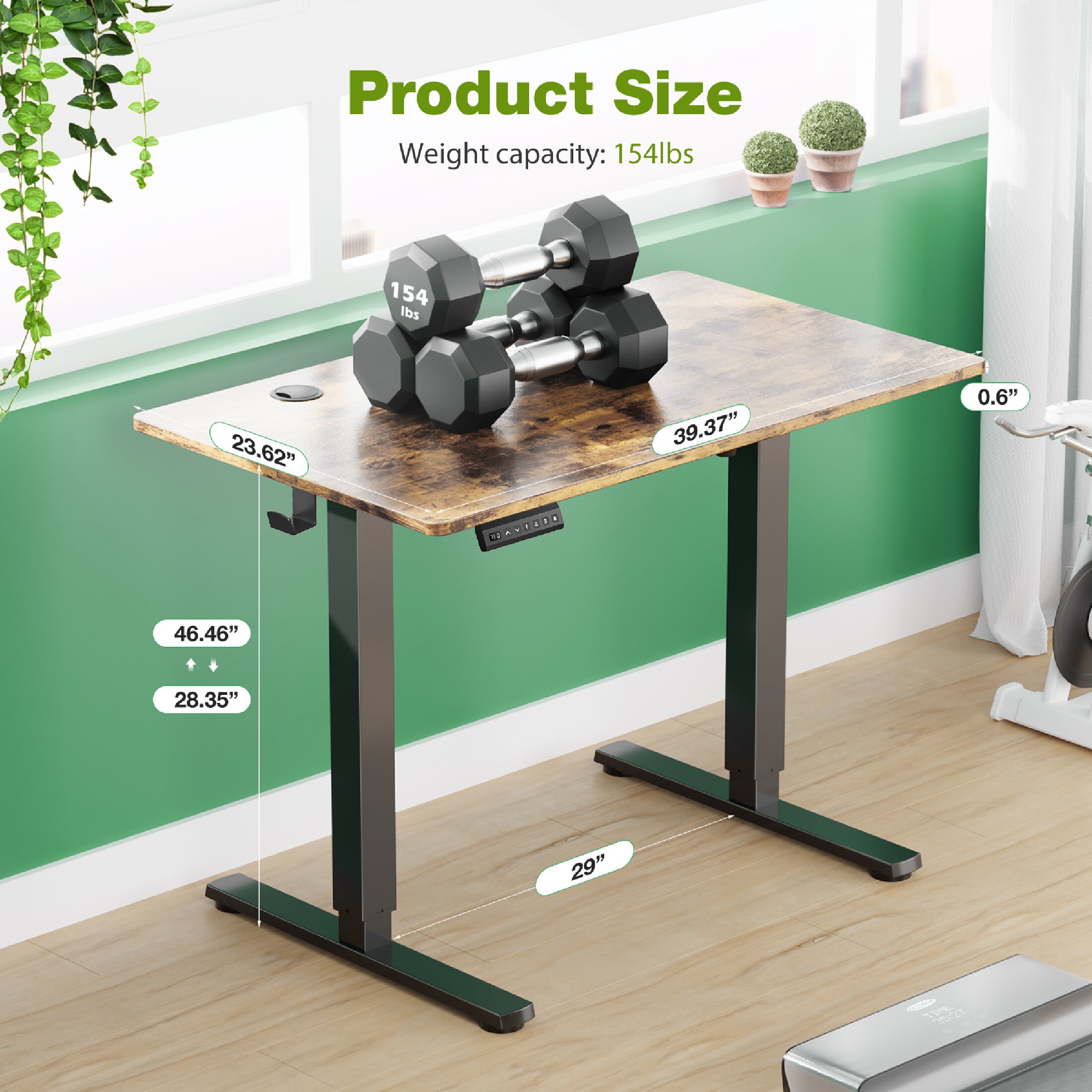 CONCETTA 40x24" Electric Standing Desk, Rust photo 3