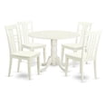 thumbnail image 2 of East West Furniture 5 PC Small Kitchen Table set with a Table and 4 Dining Chairs in Linen White, 2 of 2