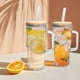 thumbnail image 3 of Vasos de vidrio ANOTION de 700 ml con tapas y pajitas, juego de 4, 3 of 7