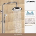 thumbnail image 4 of gotonovo Shower Fixture Exposed Pipe Shower System Brass Brushed Nickel 8 Inch Overhead Rainfall Shower with Handheld Spray Dual Functions Solid Copper Diverter Bathroom Shower Faucet Combo Unit Set, 4 of 9