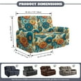 thumbnail image 6 of TSOVTHRID Boho Mandala Floral Print Reclining Loveseat Cover Stretch Love Seat Couch Covers with Elastic Bottom 6 Pieces Washable Reclining Loveseat Slipcover for Pets, 6 of 7