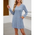 thumbnail image 4 of Elegant Ribbed V-Neck Knit Mini Dress | Soft Durable Fabric, Flattering Silhouette, Timeless Style for Brunch/Date/Evening | Breathable All-Season & Versatile, 4 of 28