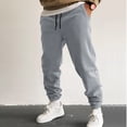 thumbnail image 2 of YDKZYMD Gray Big Mens Cargo Sweatpants Fleece Heavyweight Baggy Pant Athletic Elastic High Waist Workout Sweatpant with Multi Pockets Drawstring Jogger Pant Warm Casual Wide Straight Leg Trousers L, 2 of 5