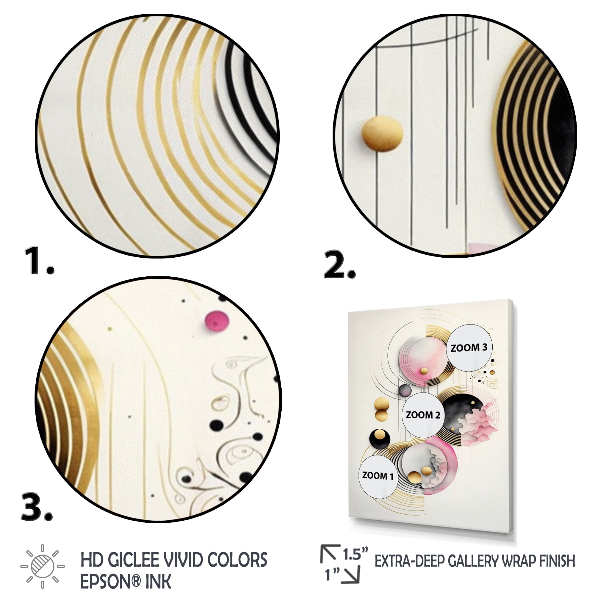 Designart Colorful Circular Abstract IV Canvas Wall Art