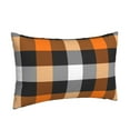 thumbnail image 2 of Balery Orange Plaid Bedding Queen Pillow Cases - Envelope Closure - Soft Brushed Microfiber Fabric - Shrinkage and Fade Resistant Pillow Cases-20"x30", 2 of 9