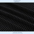 thumbnail image 3 of Subtrex Stretch Textured Grid Washable Sofa Armrest Slipcover (Set of 2, Black), 3 of 7