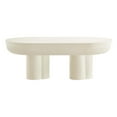 thumbnail image 1 of Pemberly Row Contemporary Oval Concrete Coffee Table in White, 1 of 10