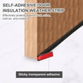 thumbnail image 4 of Rubber Weather Stripping Door Seal Strip Self-Adhesive Door Insulation Weather Strip Soundproofing D Shape Seal White 23Ft, 4 of 6