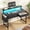 Black, variant on Romorgniz 37.8" H Computer Desk with LED Lights Small Desk with 2 Fabric Drawers & Side Pocket, Ergonomic Study Desk with Monitor Stand for Home Office, Gaming, Small Spaces, Black