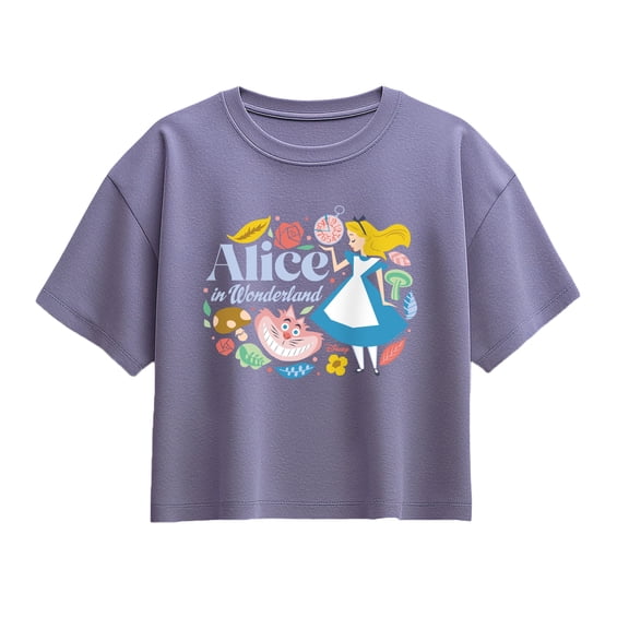 Alice in Wonderland - Alice Icons - Youth Girls Boxy T-Shirt