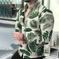thumbnail image 1 of Seeotter Men's Hawaiian Shirt Long Sleeve Tropical Vacation Button Down Beach Floral Palm Shirts, 1 of 7