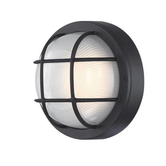 Westinghouse Westinghouse Lighting 6114000 Traditional One-Light Dimmable LED Outdoor Wall Light, Textured Black Finish, White Glass