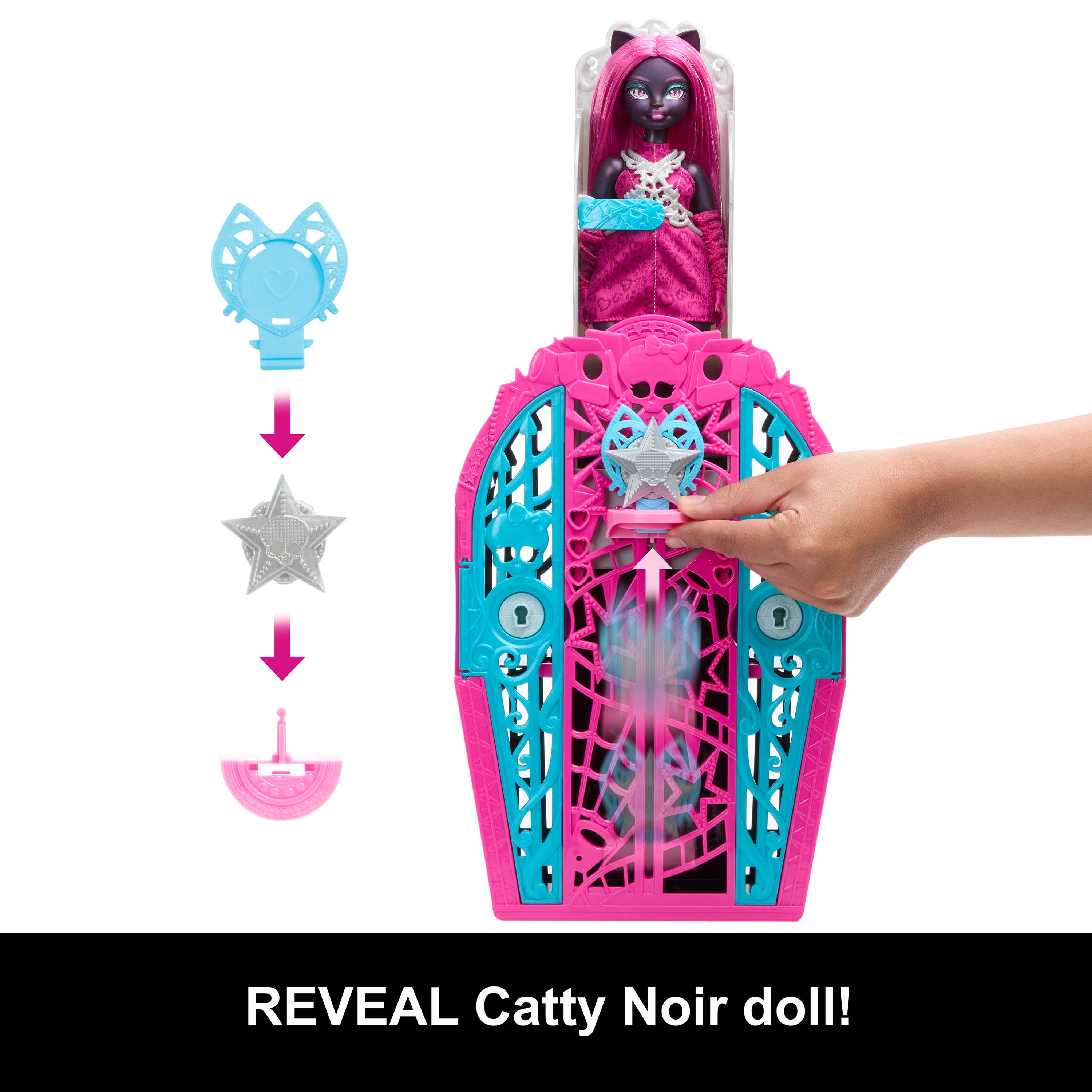 Monster High Skulltimate Secrets Hauntlywood Mysteries Doll, Catty Noir with 19+ Surprises