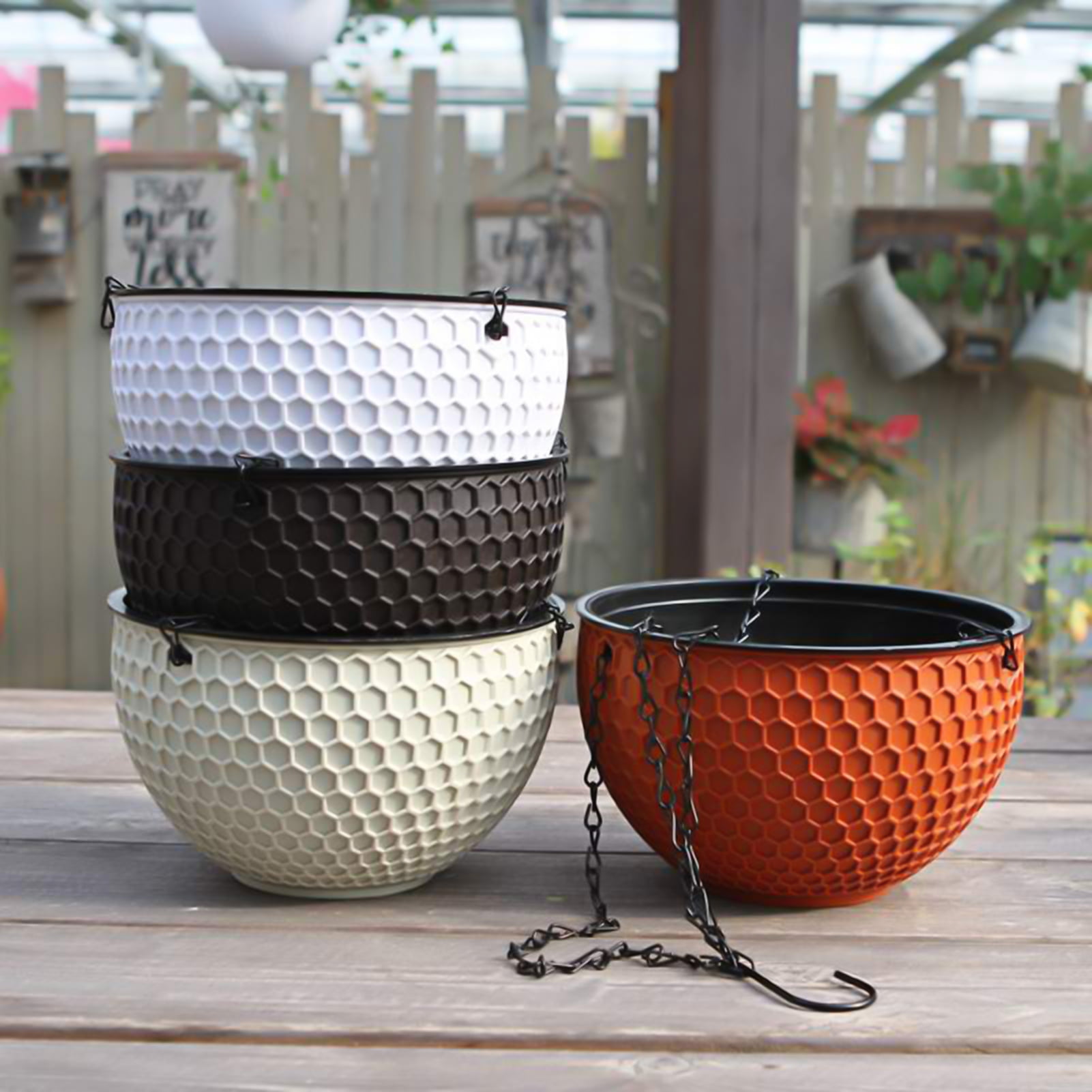 Visland Hanging Planters Self Watering Hanging Basket for Indoor Outdoor Plants Flower Plant Pot