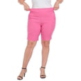 thumbnail image 5 of HDE Plus Size Bermuda Shorts Mid Rise 10" Inseam Pull On Shorts with Pockets Hot Pink 4X, 5 of 6