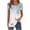 Blue, variant on AKOEE Summer Tops Women Tropical Floral Printed Tee Shirts with Buttons Crew Neck Pleated Tunic T-Shirts Loose Fit (XL, Red-Colorblock)