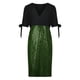 thumbnail image 4 of Vestidos Para Mujer Vestidos Casuales Sólido Empalme Cuello en V Manga 3/4 Vendaje Lentejuelas Vestido Acampanado Odeerbi  ODB148794, 4 of 8
