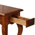 thumbnail image 4 of Leick Home 9018-BR One Drawer French Cabriole Leg Side Table with Shelf, Brown Cherry, 4 of 14