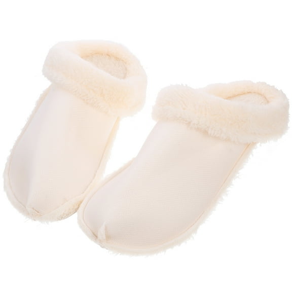 Moluckfu 1 Pair Fuzzy Shoe Insoles for Women Comfortable Fit Plush Material White 11.4X3.7in