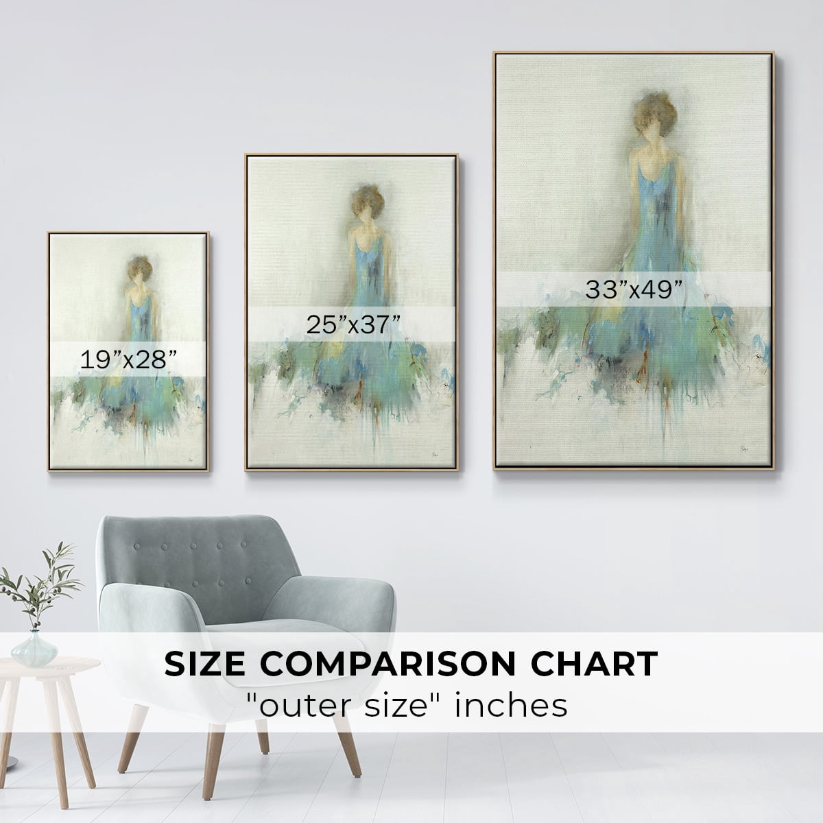 Reflection on You Framed Premium Gallery Wrapped Canvas - Ready to Hang - 25 x 37 - Natural Wood Floating Frame
