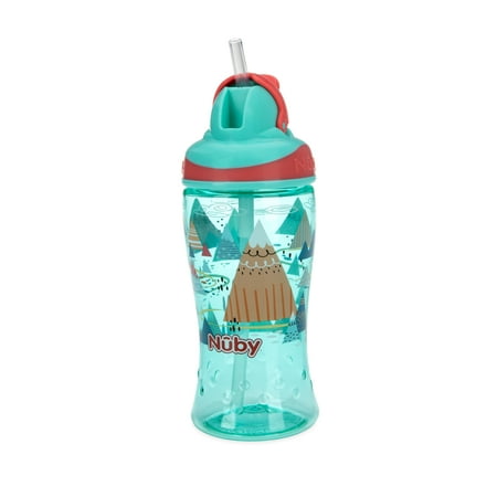Nuby Thirsty Kids Flip-It Straw Boost Cup, 12oz, Mountain