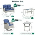 thumbnail image 5 of Bellefurn 5 Pieces Outdoor Patio Furniture Sets with Swivel Rocker Chairs Rattan Glider Loveseat and Coffee Table,Wicker Outdoor Conversation Sets for Porch Deck Backyard Poolside, 5 of 11
