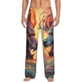 thumbnail image 2 of Lsque Colorful Wave Dragon Head Print Men's Pajama Pants, Lounge Pant - Comfortable Home Wear,Elastic Waistband, Stylish Design-X-Large, 2 of 9