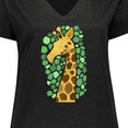 thumbnail image 4 of Inktastic Giraffe silhouette Women's Plus Size V-Neck T-Shirt, 4 of 5