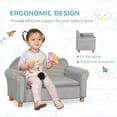thumbnail image 4 of Qaba Ergonomic Foam Kids Sofa with Storage Pocket, Gray, 4 of 9