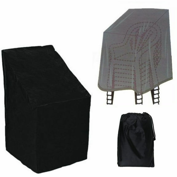 210D Heavy Duty Lawn Outside Chair Covers Outdoor Chair Covers Waterproof Black Patio Chair Cover, All Weather Protection