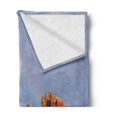 thumbnail image 2 of Arizona Soft Flannel Fleece Throw Blanket, Rainbow Above Grand Canyon Mountains National Park Scenery, Cozy Plush for Indoor and Outdoor Use, 50" x 60", Burnt Orange Ceil Blue, by Ambesonne, 2 of 5