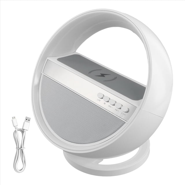 Altavoz Bluetooth G5 con Carga Rápida Inalámbrica Inteligente Luz de Despertador RGB Colorida Luz Ambiental de Cabecera de Escenario USB