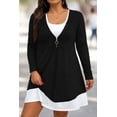 thumbnail image 7 of Cuteduck Plus Size Women’s Long Sleeve V-Neck Zipper Dress Autumn/Winter 1X-5X, 7 of 7