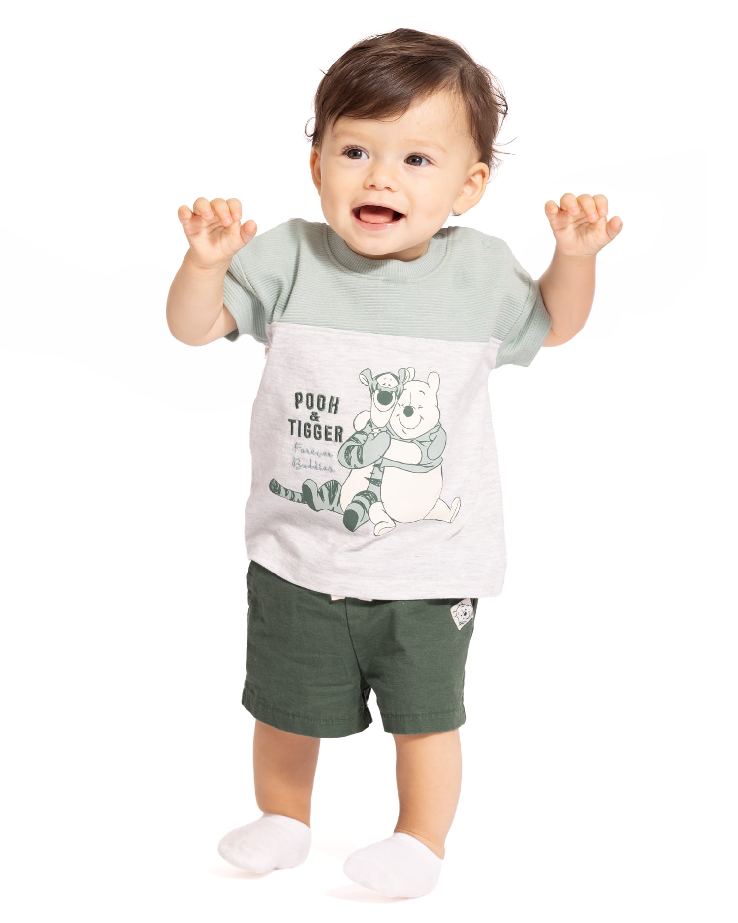 Winnie the Pooh Baby Boys Graphic Tee and Matching Shorts Set, 2-Piece, Sizes 0/3M-24M