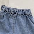thumbnail image 3 of Jean Shorts for Girls Elastic High Waisted Front Split Trendy Summer Skirt Shorts Denim Casual Skorts, Blue 1-2 Years, 3 of 7