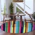 thumbnail image 3 of Mexican Style Round Area Rug 6Ft Washable Circle Rugs for Bathroom Office, Colorful Mexico Stripes Blue Yellow Non-Slip Carpet Floor Mats Indoor Outdoor Carpet Runner Aesthetic Home Decor, 3 of 8