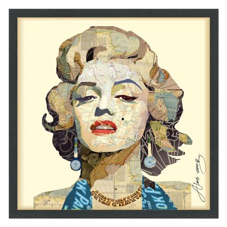 1912 Artist Signed (Empire Art Direct DAC-048-2525B Hand Made Signed Art Collage by EAD Artists Co-Op Under Tempered Glass in Black Frame - Homage to)